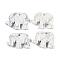  Natural Howlite Carved Pendants, Elephant Charms, 27~32.5x38~45x7.5~10mm, Hole: 3.5mm