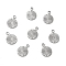 Non-Tarnish 304 Stainless Steel Charms, Flat Round Charm, Stainless Steel Color, 11x8x1mm, Hole: 1.4mm