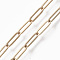 Brass Paperclip Chains, Flat Oval, Drawn Elongated Cable Chains, Soldered, with Spool, Cadmium Free & Nickel Free & Lead Free, Real 16K Gold Plated, 9x3x0.7mm, about 16.4 Feet(5m)/roll