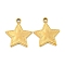 Ion Plating(IP) 304 Stainless Steel Pendants, Star Charm, Real 18K Gold Plated, 20x18x2mm, Hole: 1.8mm