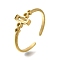 Ion Plating(IP) 304 Stainless Steel Open Cuff Ring Components, Ring Settings for Rhinestone, Rectangle, Real 18K Gold Plated, Inner Dameter: Adjustable, 7.5mm, Fit for 1mm Rhinestone & Tray: 4.5x2mm