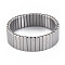 Non-Tarnish Stainless Steel Rectangle Stackable Stretch Bracelet, Block Tile Wide Wristband for Men Women, Stainless Steel Color, Inner Diameter: 2 inch(5cm)