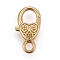 Tibetan Style Heart Lobster Claw Clasps, Cadmium Free & Nickel Free & Lead Free, Real 18K Gold Plated, 26.5x14x6mm, Hole: 4mm