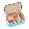 PU Leather Jewelry Storage Box, with Velvet Lining, Column, Cyan, 3-3/4x5-3/4x2 inch(9.5x14.6x5cm)