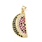 Brass Micro Pave Cubic Zirconia Pendants, Fruits, Lead Free & Cadmium Free, Long-Lasting Plated, Rack Plating, Real 18K Gold Plated, Watermelon, 26.5x13.5x5mm, Hole: 5x3mm