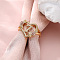 Heart with Flower Hollow Out Brass Finger Rings, Golden & Rose Gold, Letter Z, Inner Diameter: 17mm