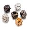 Alloy European Beads, Flower, Large Hole Beads, Cadmium Free & Lead Free, Mixed Color, 6x6x5mm, Hole: 4mm