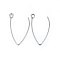Tarnish Resistant 304 Stainless Steel Earring Hooks, Ear Wire, with Horizontal Loop, Stainless Steel Color, 30x18x0.8mm, 20 Gauge, Hole: 2.2~2.5mm