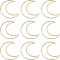 BENECREAT 10pcs Real 18K Gold Plated Moon Linking Rings Brass Hollow Frames Links Connector Charms for Bracelets Necklace Jewelry DIY Making, Festival Gift, 24.5x1mm