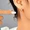 Luxury Fashionable Brass Hoop Earrings, with Rhinestone, Golden, 13x3mm