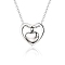 Non-Tarnish Stainless Steel Pendant Necklaces, Heart Urn Ashes Necklaces, Stainless Steel Color, 16.14~19.69 inch(41~50cm)