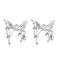 Rack Plating Alloy Pendants, Butterfly, Platinum, 25.5x23.5x3mm, Hole: 2.5mm