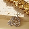 Non-Tarnish Stainless Steel Color Stainless Steel Pendant Necklace, Origami Animal, Skull, 17.72 inch(45cm), Pendant: 24x25mm