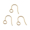 316 Stainless Steel Hypoallergenic French Earring Hooks, Flat Earring Hooks, Ear Wire, with Horizontal Loop, Real 18K Gold Plated, 18mm, Hole: 4.6mm, 20 Gauge, Pin: 0.7mm