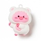 PVC Plastic Pendants, Pig, Colorful, 43x32x26.5mm, Hole: 3mm