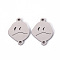Non-Tarnish 201 Stainless Steel Link Connectors, Laser Cut, Stainless Steel Color, 17x12.5x1mm, Hole: 1.4mm
