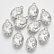 Plating ABS Plastic Portrait Pendants, Oval with Women, Platinum, 24x15x7mm, Hole: 2mm