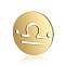 201 Stainless Steel Links connectors, Flat Round with Constellation, Golden, Libra, 12x0.8mm, Hole: 0.8mm