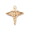 Brass Pendants, Cadmium Free & Nickel Free & Lead Free, with Jump Ring, Wings Charms, Real 18K Gold Plated, 20x20x4mm, Hole: 3mm