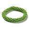 Crochet Glass Beads Braided Stretch Bracelet, Nepel Boho Style Bracelet, Olive Drab, Inner Diameter: 1-7/8 inch(4.9cm)