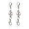 Brass Magnetic Clasps, with Lobster Claw Clasps, Round, Platinum, 36x7.5x6mm, Lobster Claw Clasp: 10x5x2.8mm
