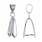 Brass Ice Pick Pinch Bails, Pendant Bails, Cadmium Free & Nickel Free & Lead Free, Platinum, 19x7x4mm, Hole: 4x5mm