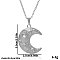 Stainless Steel Crescent Moon Pendant Necklaces for Women, Silver, 17.72 inch(45cm)