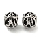 304 Stainless Steel Beads Rhinestone Settings, Large Hole Beads, Round, Letter A, 9.5x8.5x9.5mm, Hole: 4mm, Fit for 0.8mm Rhinestone.