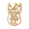Ion Plating(IP) 304 Stainless Steel Pendants, Laser Cut, Shepherd Dog Charm, Real 18K Gold Plated, 45x26.5x1.5mm, Hole: 9x5mm