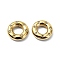 304 Stainless Steel Pendants,  with Rhinestone, Donut Charms, Real 14K Gold Plated, 14.5x15x4mm, Hole: 6.5mm