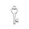 Tarnish Resistant 201 Stainless Steel Pendants, Laser Cut, Key, Stainless Steel Color, 16x6x1.2mm, Hole: 1.5mm
