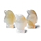 Natural White Jade Carved Healing Penguin Figurines, Reiki Energy Stone Display Decorations, 27x18mm