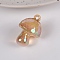Bubble Style Transparent Acrylic Pendants, AB Color Plated, Mushroom, Dark Goldenrod, 35x24mm