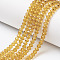 Glass Beads Strands, Faceted, Rondelle, Goldenrod, 8x6mm, Hole: 1mm, about 63~65pcs/strand, 39~40cm