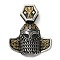 304 Stainless Steel Pendants, Helmet Charm, Antique Silver & Golden, 46.5x37.5x8.5mm, Hole: 14x4.5mm