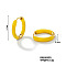 Elegant Brass Enamel Hoop Earrings, Golden, Orange, 17x3mm