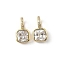 Brass Micro Pave Cubic Zirconia Pendants, Square, Lead Free & Cadmium Free, Long-Lasting Plated, Real 18K Gold Plated, Rack Plating, Clear, 16x8.5x4.5mm, Hole: 5x3.6mm