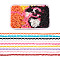 ABS Plastic Cable Chains, Oval, Mixed Color, 15~15-3/8 inch(38~39cm), 5.5~6mm, 9 colors, 4strands/color, 36strands/box