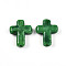 Handmade Lampwork Beads, Cross, Sea Green, 24~26x20~20.5x6~7.5mm, Hole: 1.6~1.8mm