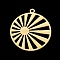 201 Stainless Steel Pendants, Laser Cut, Sunburst, Golden, 31x28x1mm, Hole: 1.8mm