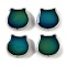 Two Tone Glass Mood Beads, Temperature Sensing Color Changing Beads, Cat Shape, White, 14x14x6mm, Hole: 1.2mm