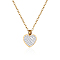 Stainless Steel Heart Pendant Necklaces with Crystal Rhinestone for Women, Golden, 16.54 inch(42cm)