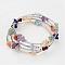 Four Loops Natural Gemstone Beaded Wrap Bracelets, with Brass Tube Beads and and Steel Memory Wire, Inner Diameter: 2-1/4 inch(5.6cm)
