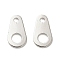 Brass Chain Extender Connectors, Lead Free & Cadmium Free, Silver, 9x5x0.5mm, Hole: 1.2mm and 2.5mm