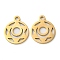 Ion Plating(IP) Chakra Theme 304 Stainless Steel Charms, Manual Polishing, Svadhisthana Chakra, Golden, 14.5x12x1mm, Hole: 1.6mm