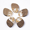 Transparent Resin & Walnut Wood Pendants, with Gold Foil, Teardrop, Gold, 21x15~16x3.5mm, Hole: 2mm