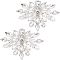 FINGERINSPIRE 2PCS Crystal Shoe Clips 59x43mm Silver Rhinestones Flower Shoes Jewelry Decoration Fashion Elegant Shoe Buckles with Storage Box for Women Pumps Flats Heels Bags Wedding Party