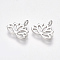 Brass Charms, Lotus Flower, Nickel Free, Real Platinum Plated, 10.5x12.5x1mm, Hole: 1.8mm
