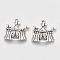 Tibetan Style Alloy Pendants, Circus, Lead Free & Cadmium Free, Antique Silver, 22x21x4mm, Hole: 1.6mm, about 200pcs/500g