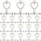 120Pcs Tibetan Style Alloy Toggle Clasps, Cadmium Free & Lead Free, Heart, Antique Silver, Heart: 14x12mm, Bar: 19mm, Hole: 1.5mm